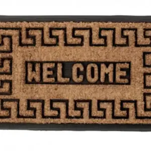 Reducere extra Covoras de intrare negru/natural din fibre de Cocos, 75x45 cm, Kirin Welcome Bizzotto