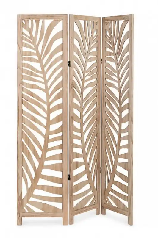 Paravan despartitor cu 3 segmente maro din lemn de Paulownia, 120x6x170 cm, Fern Bizzotto Calitate înaltă