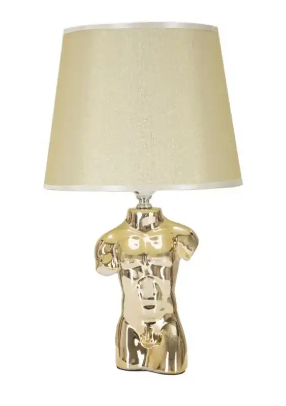 Veioza aurie din ceramica, Soclu E27 Max 40W, ∅ 25 cm, Man Mauro Ferretti Ofertă