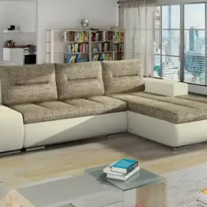 Livrare rapidă Coltar extensibil cu spatiu pentru depozitare, 275x180x88 cm, Ottavio R01, Eltap Bej Pepit / Bej deschis