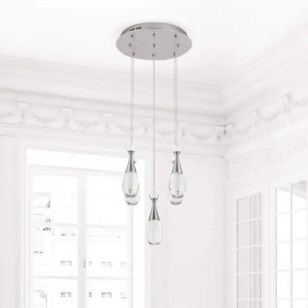 Super ofertă Lampa suspendata LED Drops 5D, crom, Max 30W, lumina calda / neutra, Kelektron