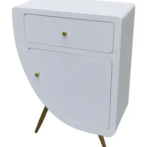Cumpără acum Noptiera alba din MDF si metal, 60 x 32 x 79 cm, Venus Mauro Ferreti