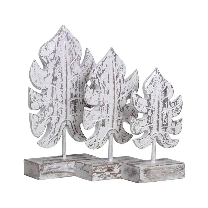 Popular Set 3 frunze albe Monstera