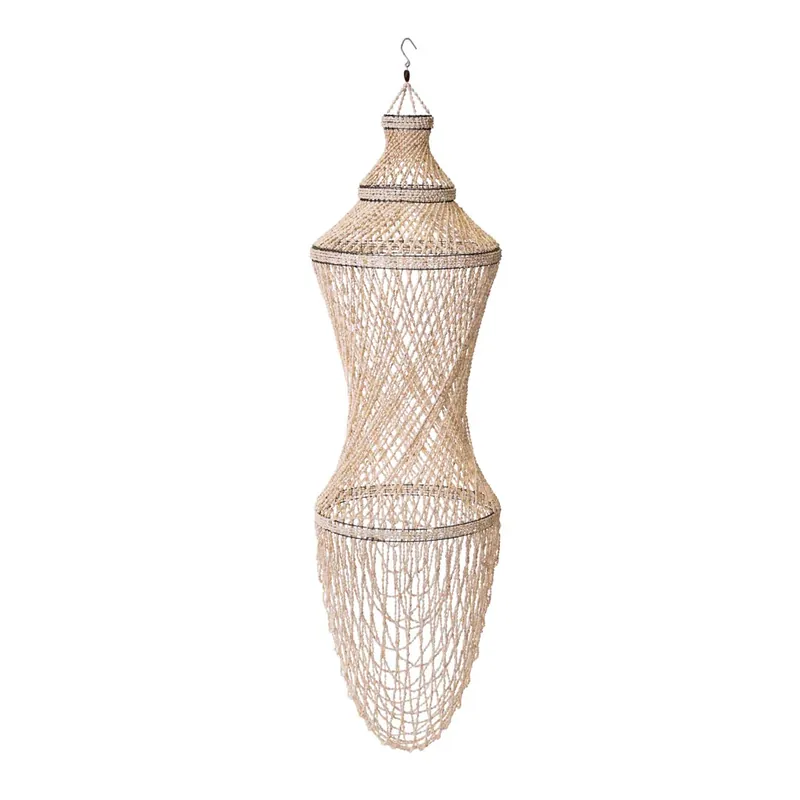 Abajur alb din scoici Marisol 40 x 120 cm Expediere rapidă