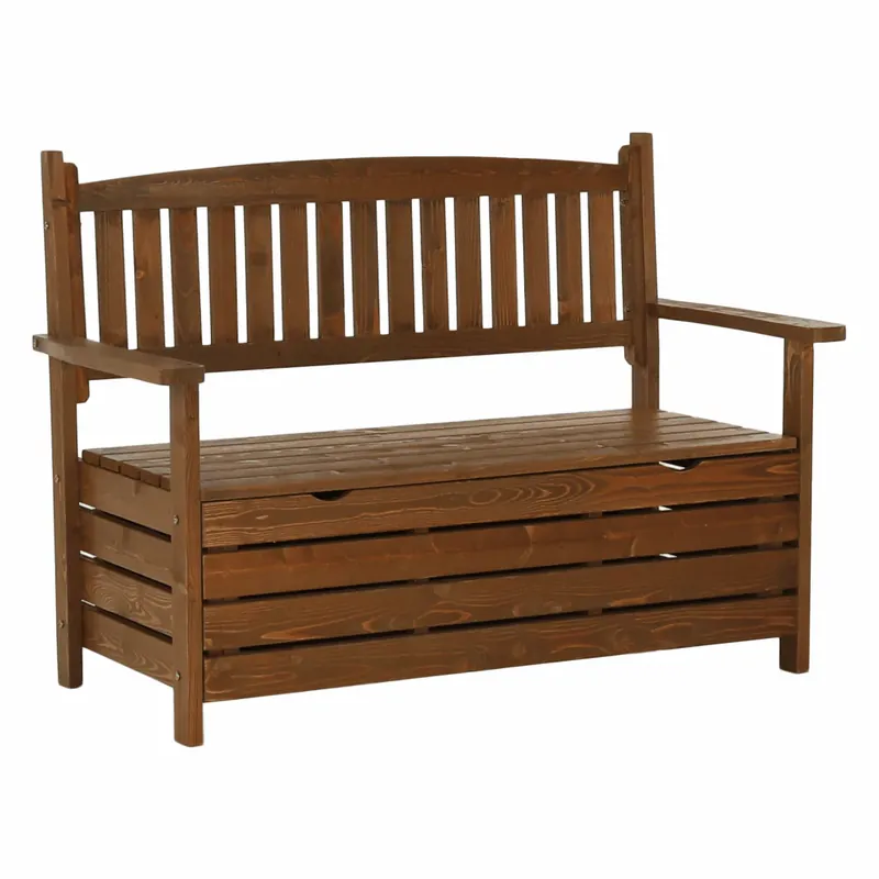 Plată sigură Banca gradina DILKA, lemn, stejar inchis, 124x58x88 cm