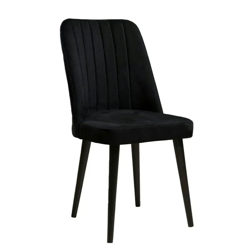 Expediere rapidă Set 2 scaune POLO, negru, stofa catifelata/metal, 46x45x92 cm