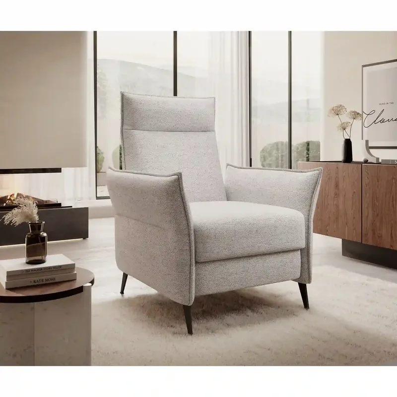 Fotoliu recliner XAVI, personalizabil materiale gama Premium, 79x88/158x105 cm Retur ușor