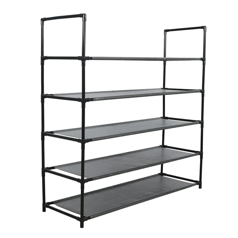 Pantofar MADILO, negru, metal/tesatura, 86x28x89 cm Reducere