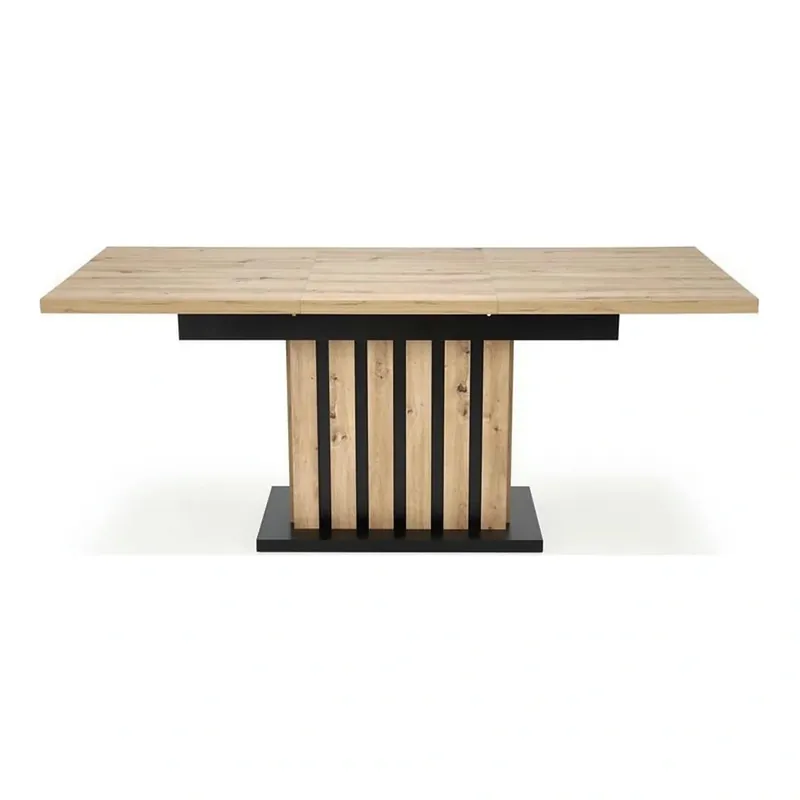 Reducere de preț Masa extensibila LAMELLO, stejar/negru, PAL laminat, 130/180x80x76 cm