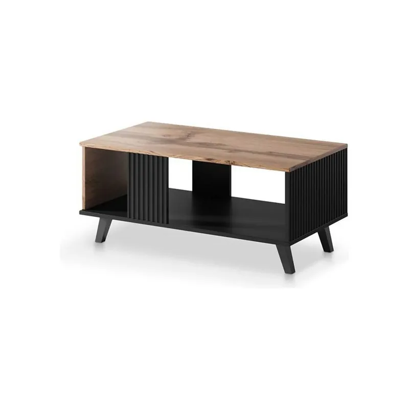 Disponibil imediat Masuta RANDOM, stejar/negru, PAL, 92x50x40 cm