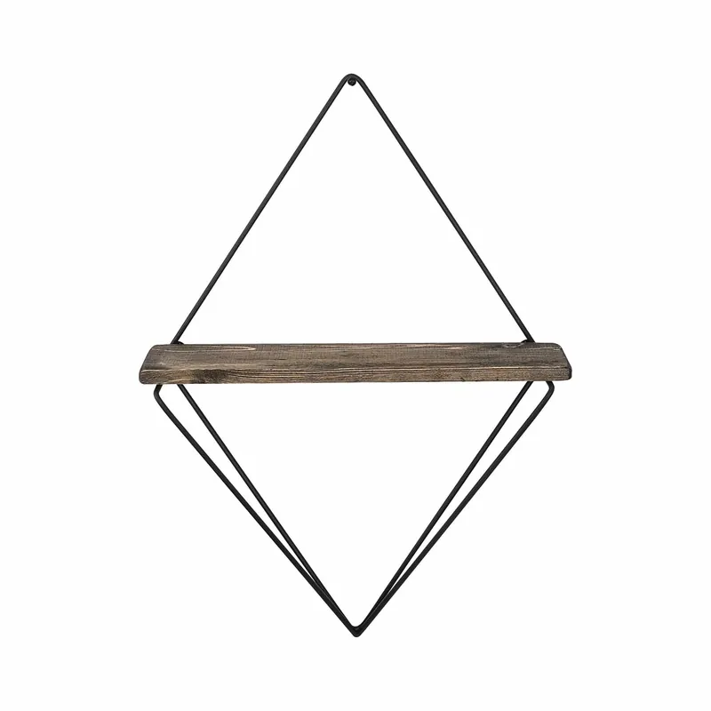 Cumpără acum Polita PAEONIA TURCICA, nuc/negru, lemn molid/metal, 27x15x30 cm