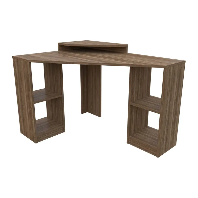 Birou de colt FLOATING, nuc inchis, PAL melaminat, 120x90x77 cm Ieftin