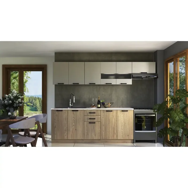 Set bucatarie PERLA, stejar/casmir, PAL, 260 cm Cumpărături sigure