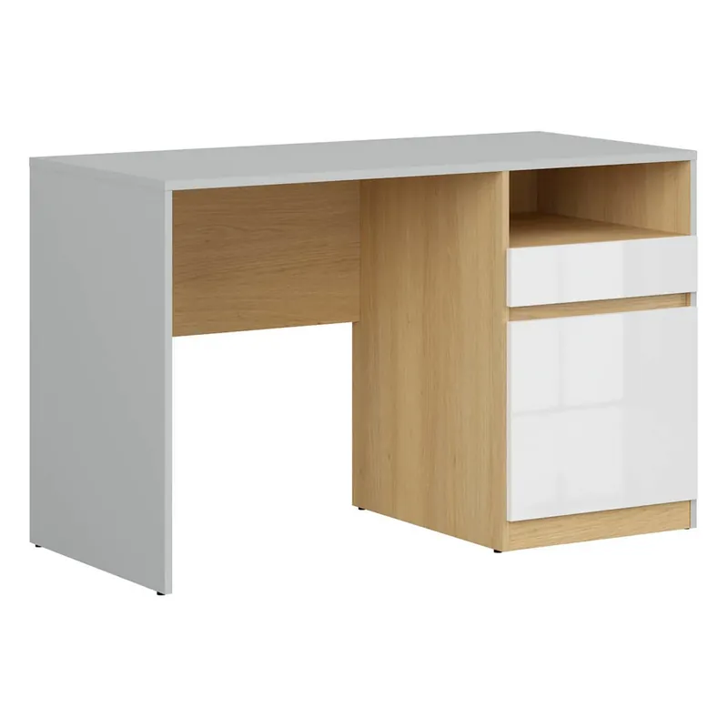 Expediere rapidă Birou NANDU, gri deschis/stejar, PAL laminat, 120x57x76 cm