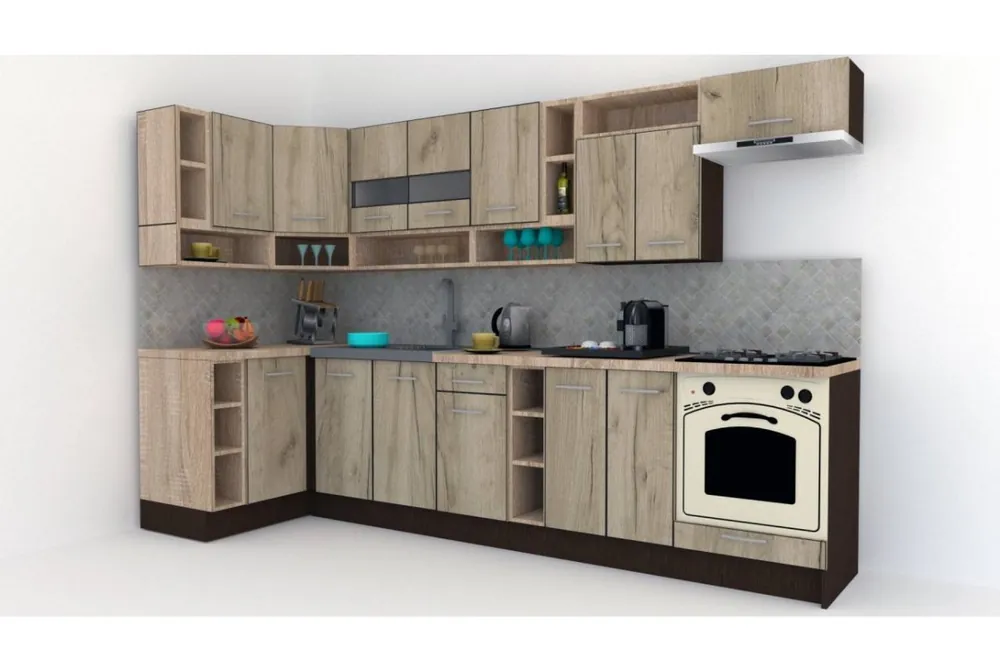 Cumpără online Bucatarie de Colt COSSY NEW ST. 120-320, Wenge / Decor K002