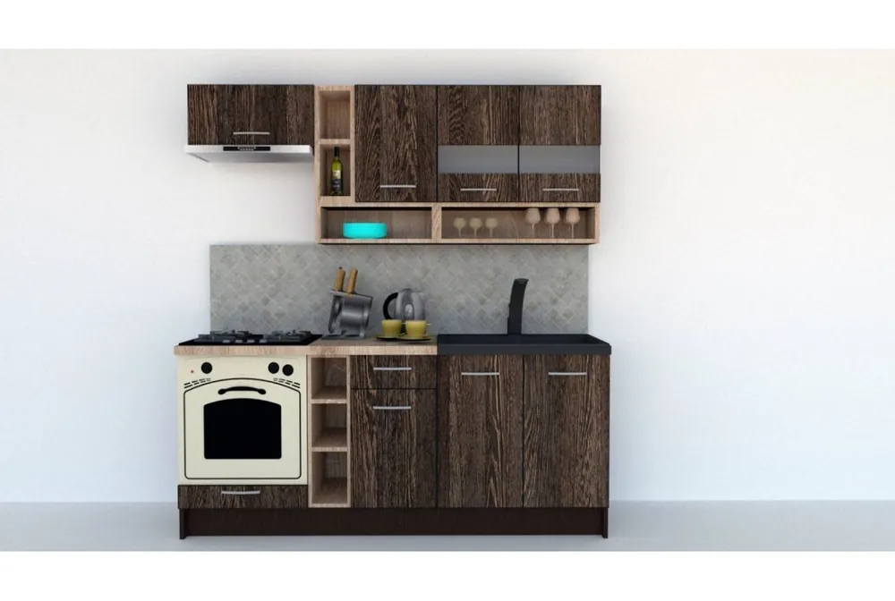 Preț promoțional Bucatarie COSSY NEW 200 Wenge / Decor 7648