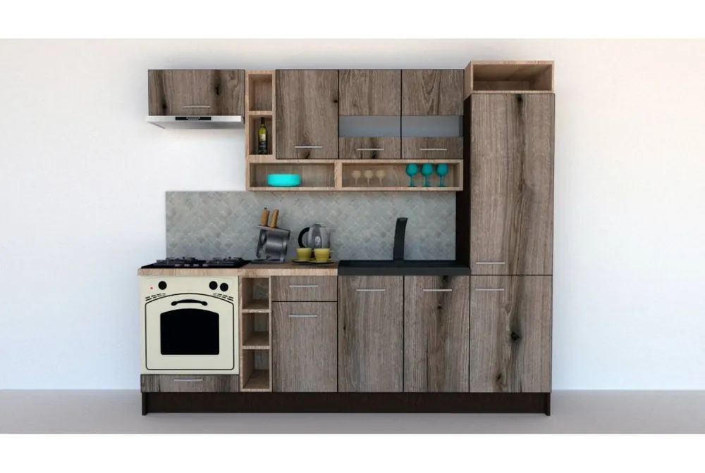 Bucatarie COSSY NEW 250 A1 Wenge / Decor K366 Reducere