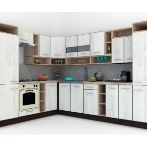 Bucatarie de Colt COSSY NEW ST. 230-310 Wenge / Decor K010 Reducere de preț