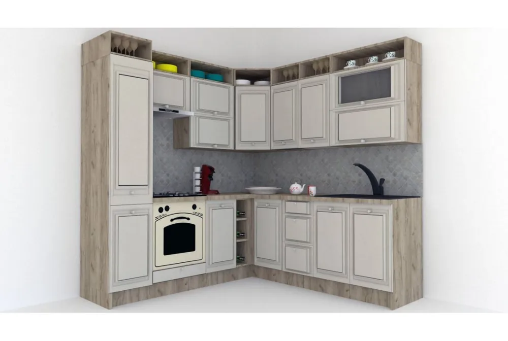 Ofertă de sezon Bucatarie de Colt LEEA ART CORNER FRONT MDF OLDER 220-220 A ST. K002 / decor 102