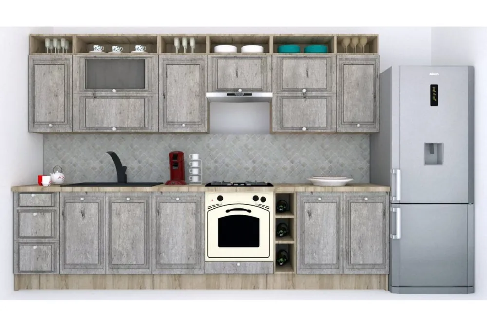 Bucatarie LEEA ART FRONT MDF STILE 320A K002 / decor 246 Reducere de preț