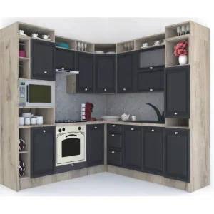 Bucatarie de Colt LEEA ART CORNER FRONT MDF REGULARNY 220-220 B ST. K002 / decor 258 Ofertă specială