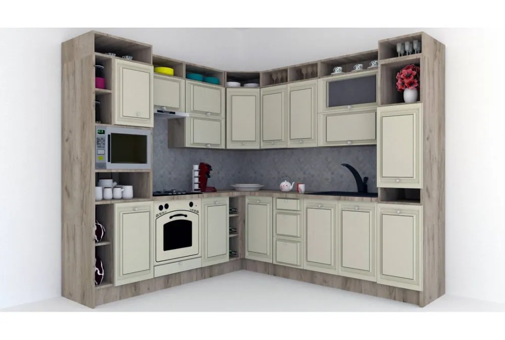 Livrare expres Bucatarie de Colt LEEA ART CORNER FRONT MDF ALAMO 240-260 ST. K002 / decor 191