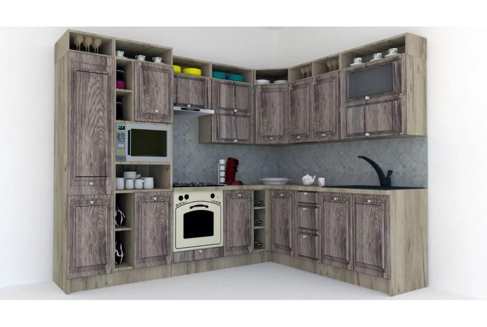Chilipir Bucatarie de Colt LEEA ART CORNER FRONT MDF ALAMO 220-280 ST. K002 / decor 213