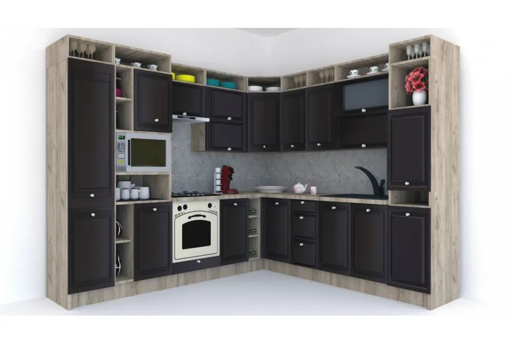 Bucatarie de Colt LEEA ART CORNER FRONT MDF ALAMO 260-280 ST. K002 / decor 176 Preț promoțional