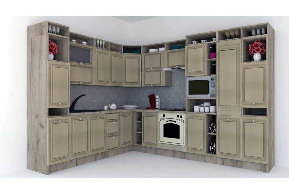 Bucatarie de Colt LEEA ART CORNER FRONT MDF SPARX 260-320 DR. K002 / decor 243 Livrare rapidă