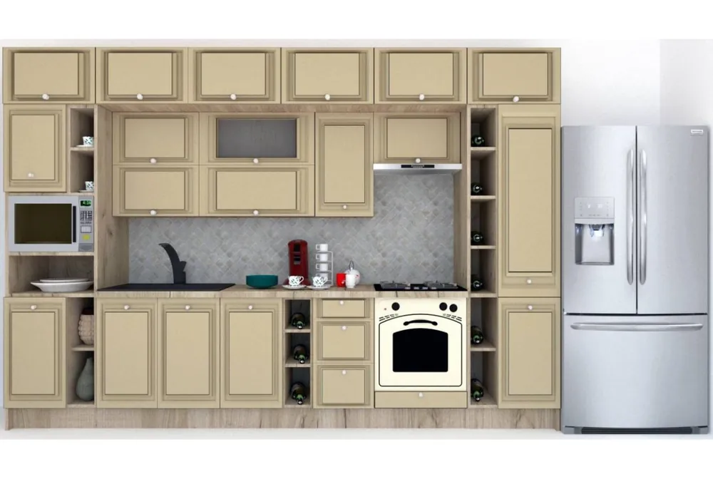 Bucatarie LEEA BEAUTY NEW 360 FRONT MDF PORTAL K002 / decor 243 Ofertă limitată