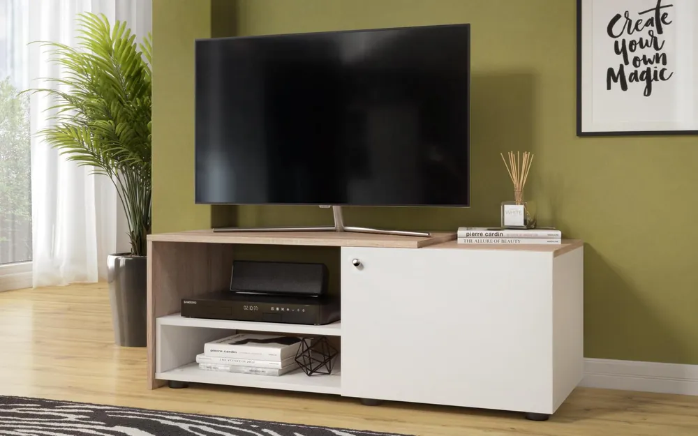 Modul TV , stejar sonoma + alb lucios Calitate înaltă