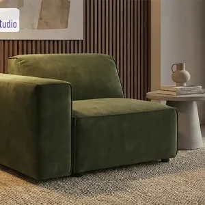 Ofertă exclusivă Fotoliu din coltar modular , verde inchis , stanga