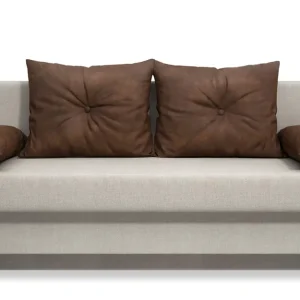 Discount Canapea extensibila , ivory + maro inchis