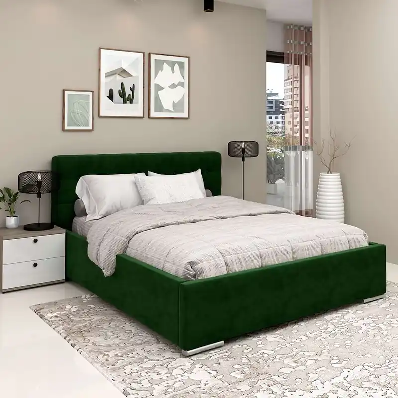 Mai ieftin Pat tapitat GEORGIA Clasic, 160x200, somiera, catifea Verde