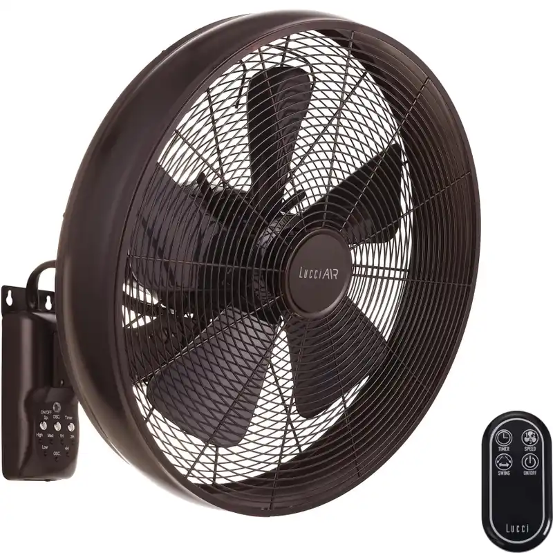Preț redus Ventilator de perete Lucci air 213125 BREEZE 55W/230V negru/maro + telecomandă
