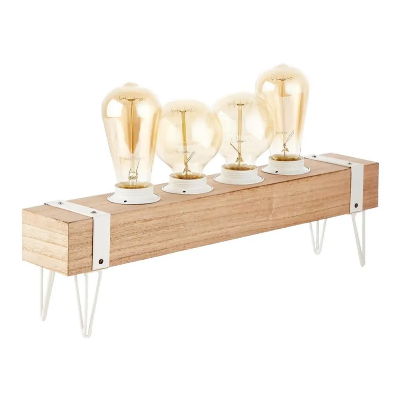 Brilliant - Lampă de masă WHITEWOOD 4xE27/60W/230V Retur gratuit