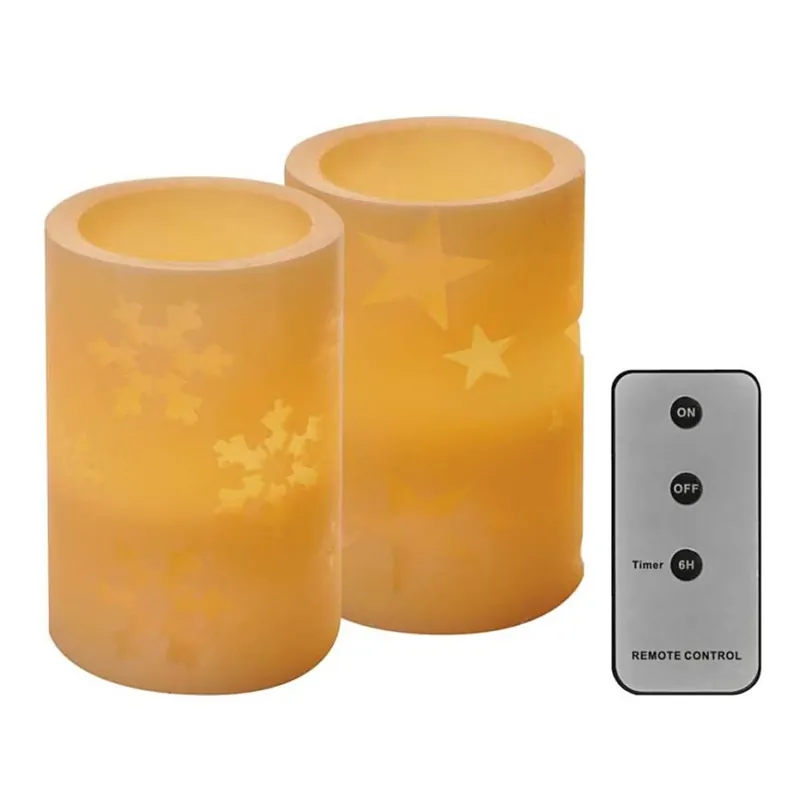 Plată sigură SET 2x decorațiune LED de Crăciun 2xLED/2x2AA + telecomandă