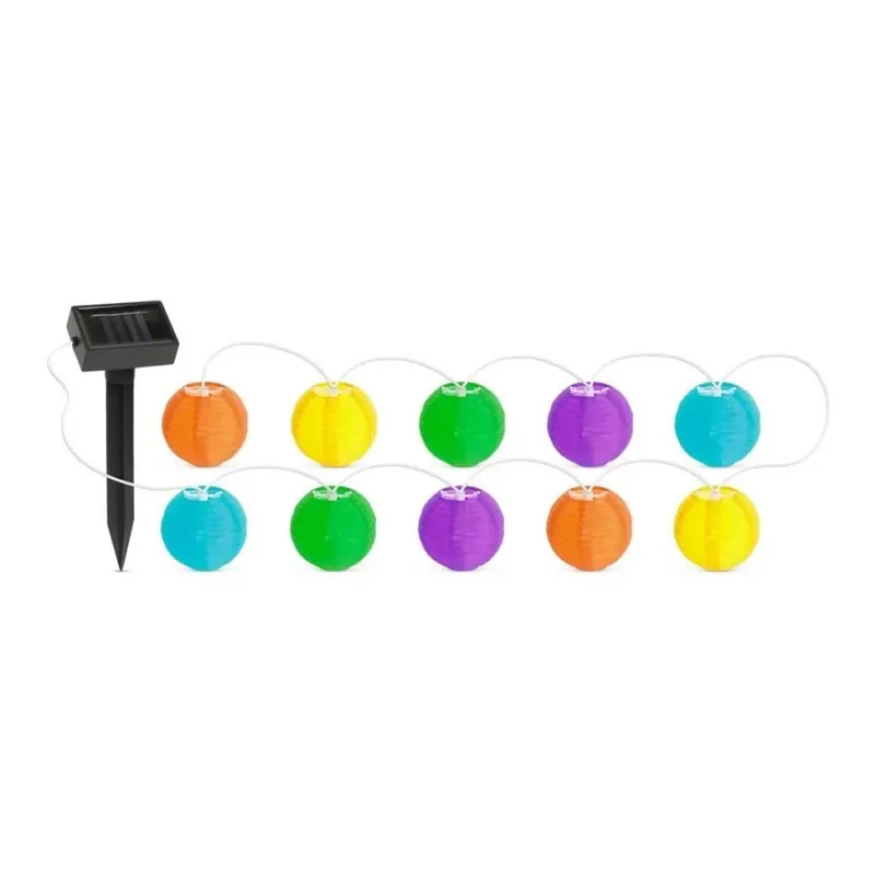 Instalație LED solară 10xLED/1,2V 3,7m 300mAh IP44 multicolor Popular
