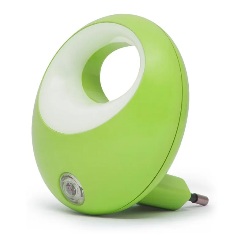 Disponibil imediat Corp de iluminat LED de orientare pentru priză cu senzor LED/1W/230V verde