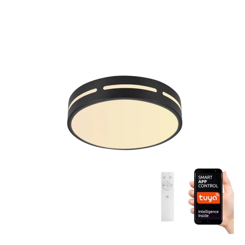 Plafonieră LED dimabilă NEO LITE PERFECTO LED/24W/230V Wi-Fi Tuya neagră Immax NEO 07152-B40 + telecomandă Chilipir