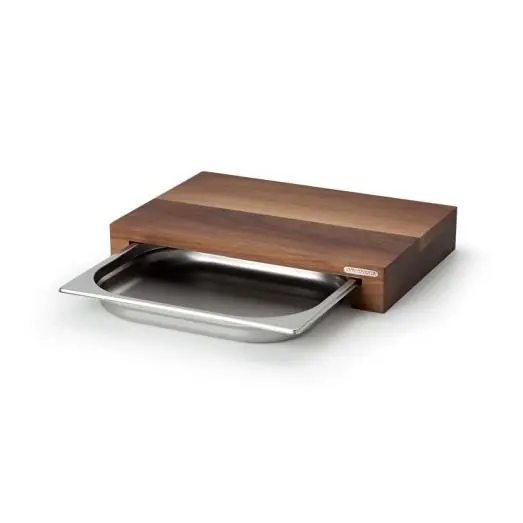 Reduceri Tocător de bucătărie cu bol 39x27 cm nuc Continenta C4210