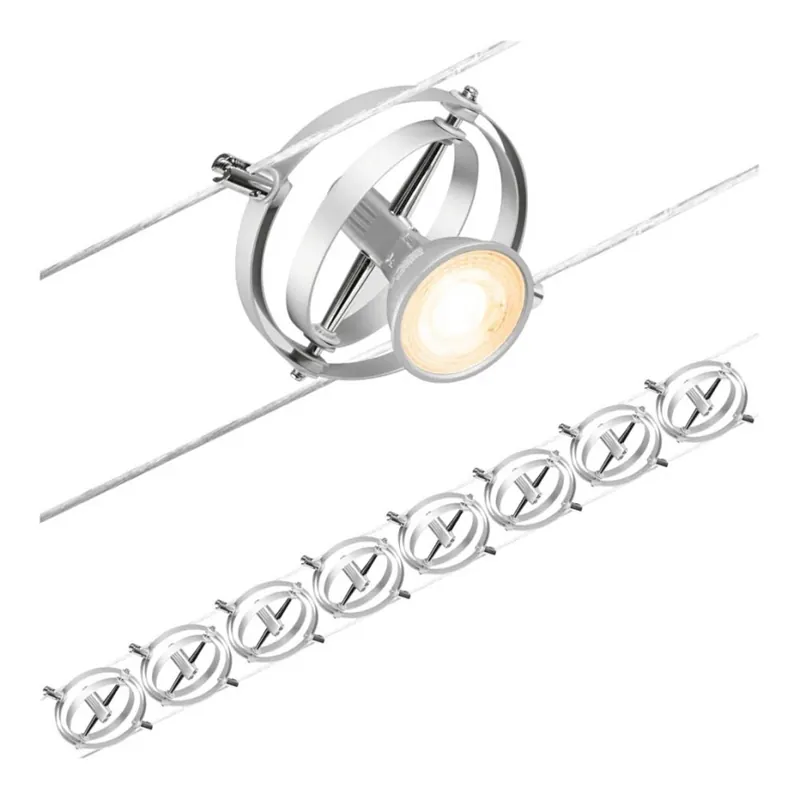 Paulmann 94490 - SET 8xGU5,3/7,5W Spoturi pentru sistemul cu cablu CARDAN 230V crom mat Bestseller