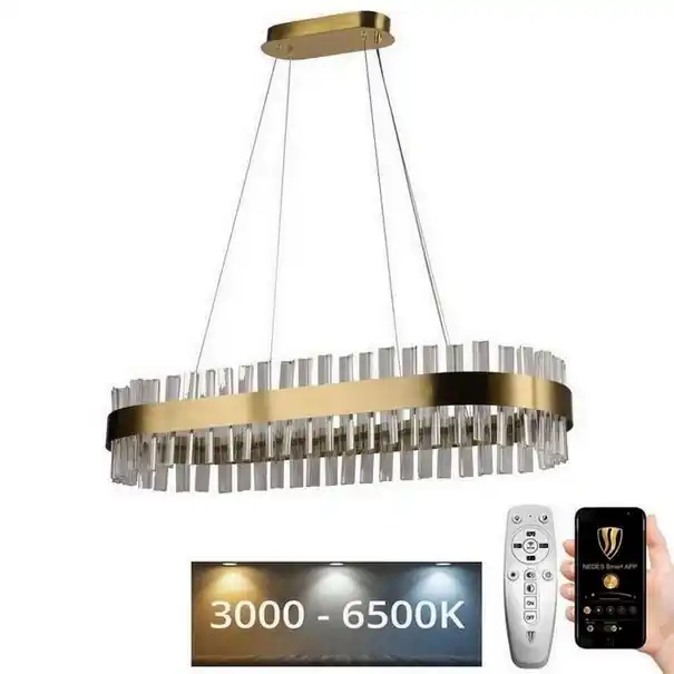 Promoție Lustră LED de cristal dimabilă pe cablu LED/45W/230V 3000-6500K + telecomandă
