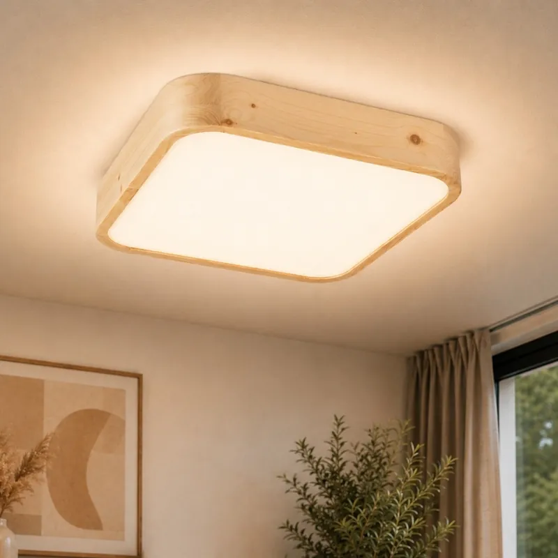 Reduceri Plafonieră OAK SQUARE 2xE27/15W/230V 35x35 cm stejar