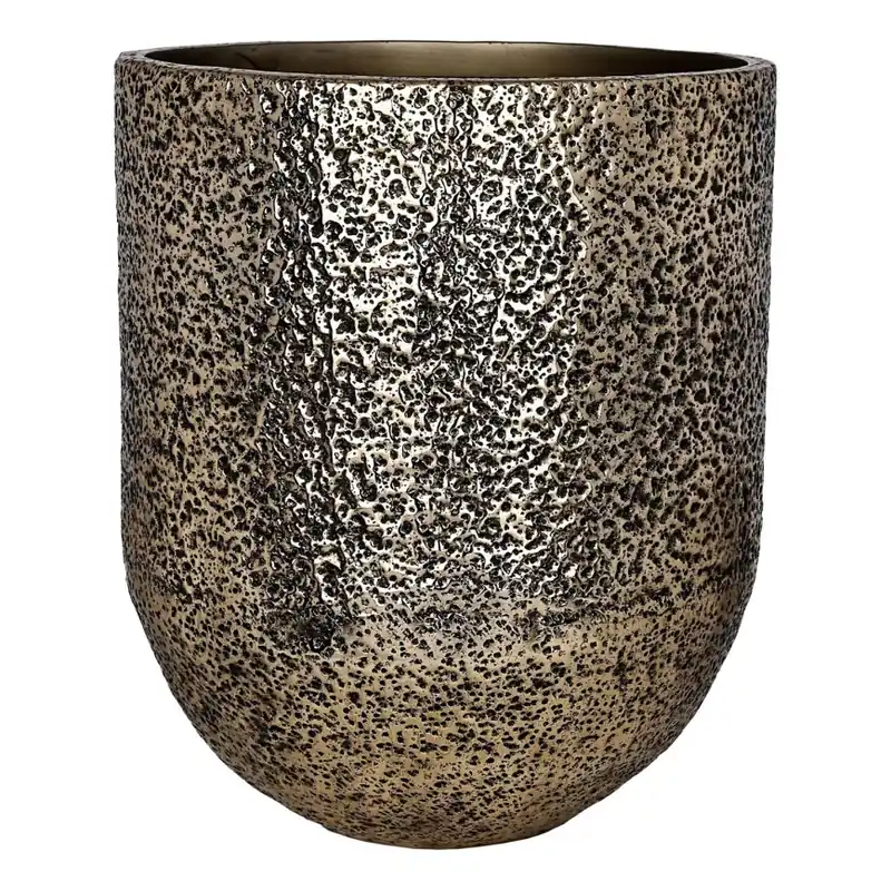 Reducere Ghiveci de flori metalic Eglo 50x42 cm auriu