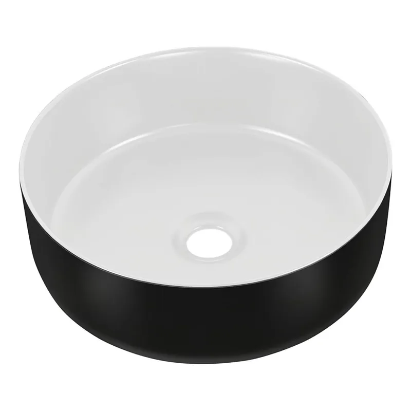 COMAD UM-6259 SIMPLE 8. - Lavoar pentru blat SIMPLE, diametru 36 cm, ceramică/alb mat/negru mat Reducere extra