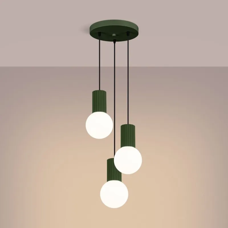 Lustră pe cablu HALO 3xG9/8W/230V d. 25 cm verde Premium