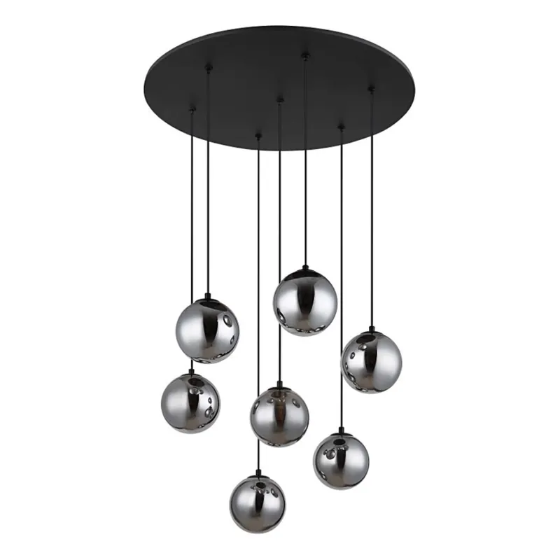 Plată sigură Lustră LED pe cablu Globo 7xG9/3,5W/230V fumuriu/negru