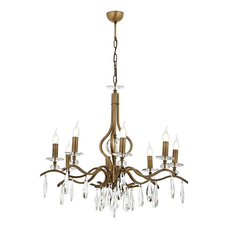 Comandă acum Candelabru cu lanț CLASSIC 8xE14/40W/230V, finisaj bronz