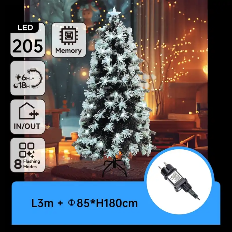 Aigostar - Brad de Crăciun LED pentru exterior, 205 LED, 8 funcții, 1,8 m, IP44, alb rece Comandă acum